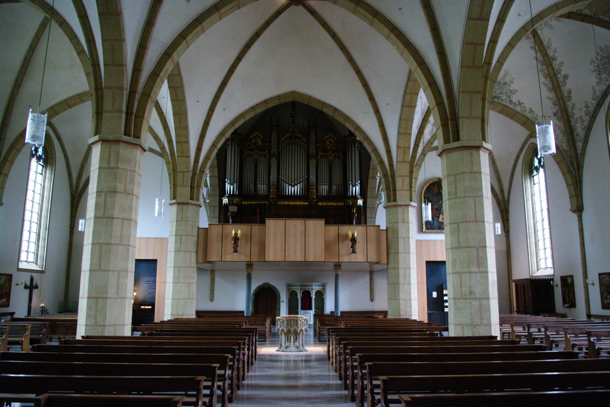 Wiedenbrck, Orgelempore der St. Aegidius Kirche, Langhaus von 1502, Orgel erbaut 
1913 durch die Orgelbaufirma Speith-Orgelbau, Kreis Gtersloh (12.05.2010) 