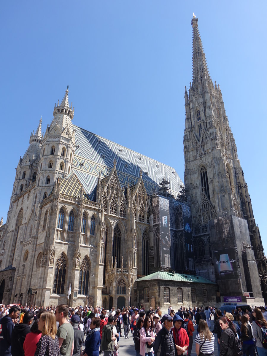 Wien, Dom St. Stephan, Westansicht, erbaut ab 1365 (20.04.2019)