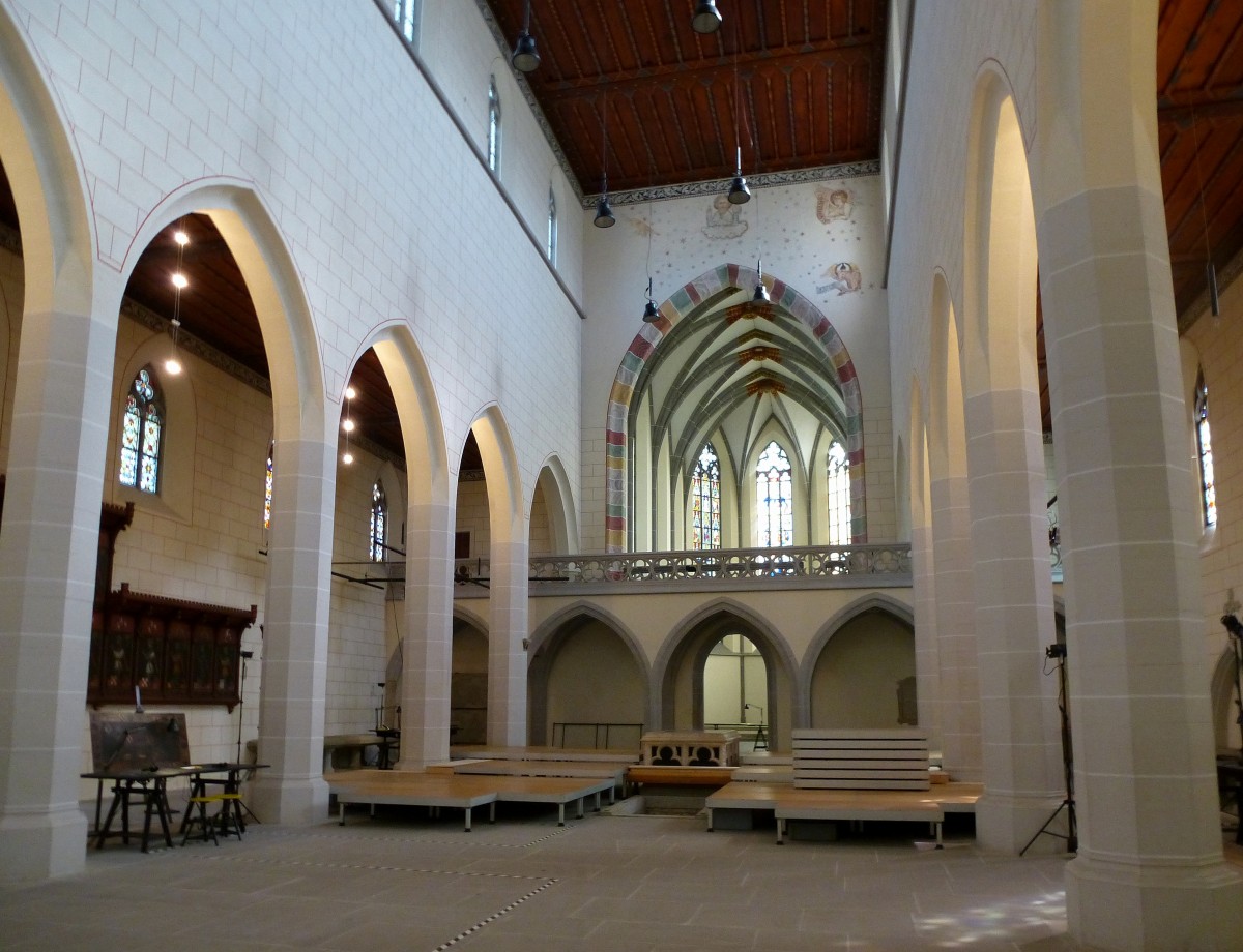Windisch, Blick in den Innenraum der ehemaligen Klosterkirche Knigsfelden, wird  heute fr Konzerte und Veranstaltungen genutzt, Sept.2015
