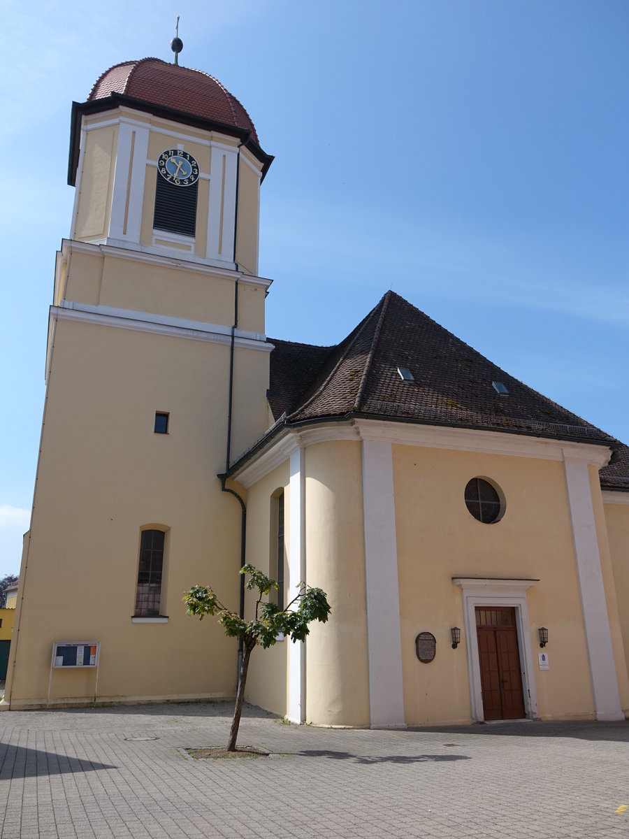 Windsbach, Ev. St. Margaretha Kirche, Chorturmkirche, erbaut von 1728 bis 1730 durch 
Carl Friedrich von Zocha (26.05.2016)