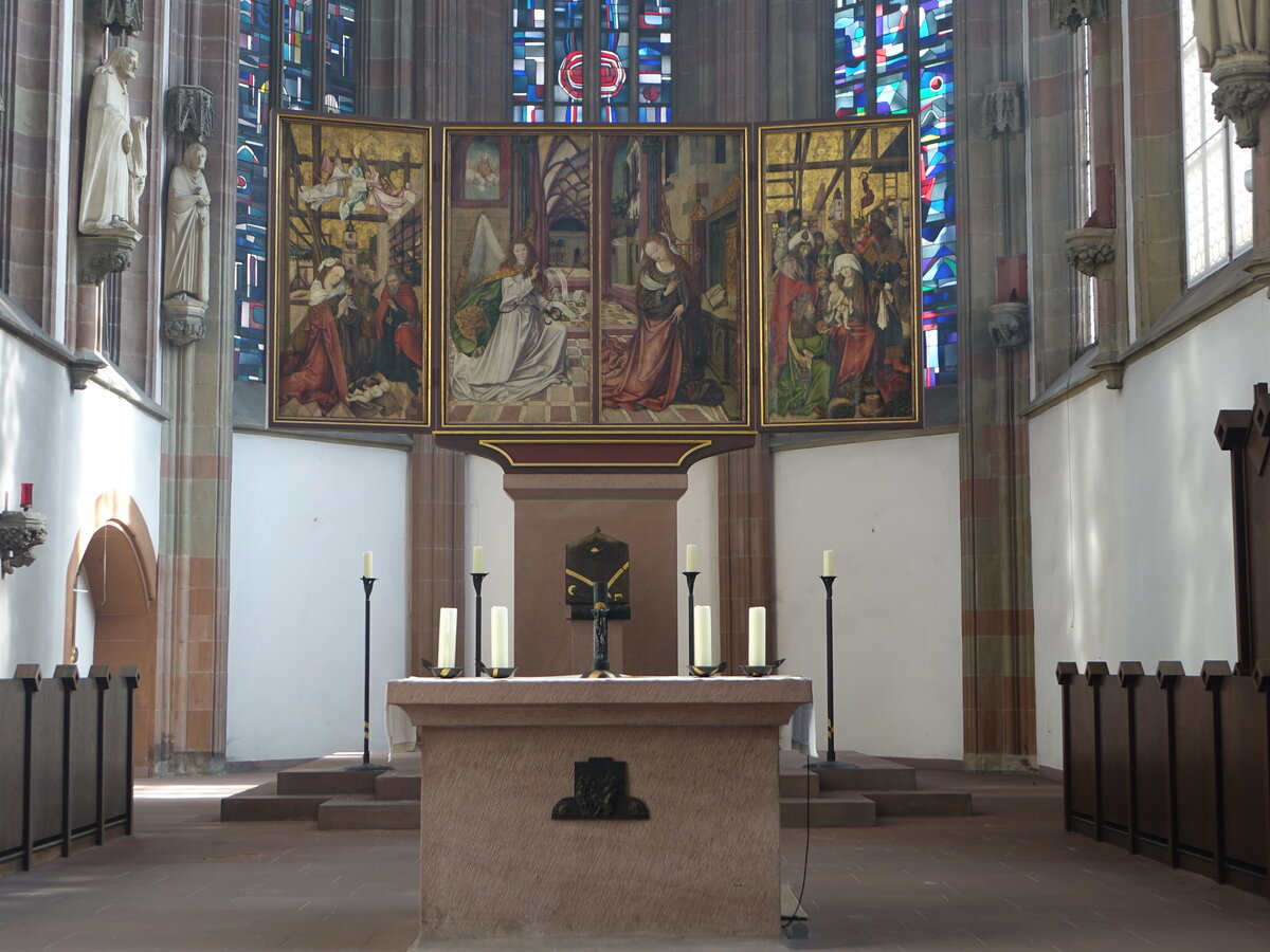 Wrzburg, Flgelaltar im Chor der St. Marien Kirche (21.02.2021)
