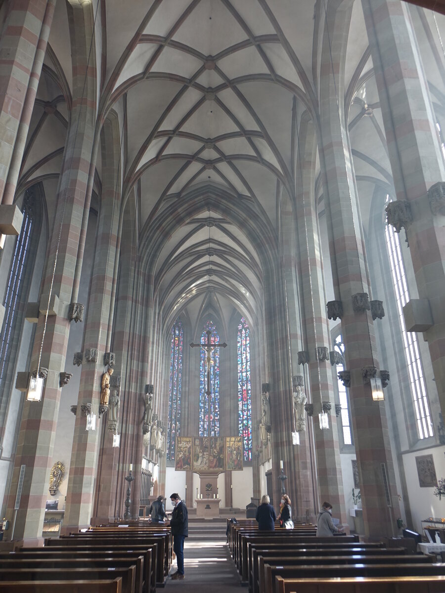Wrzburg, gotischer Innenraum der St. Marien Kirche (21.02.2021)