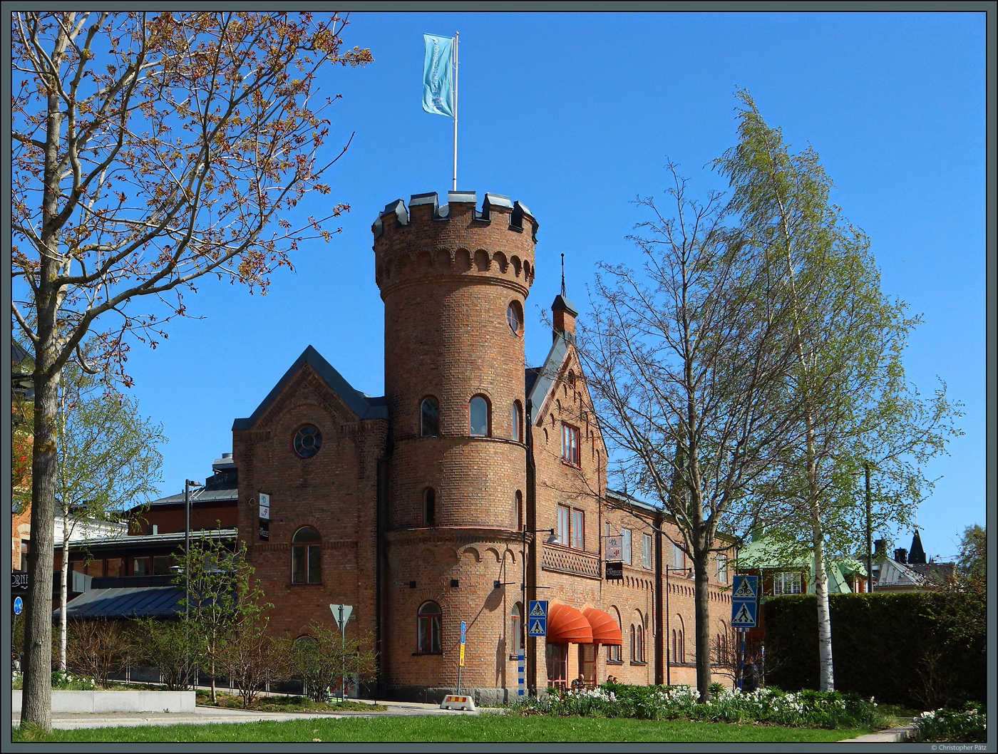 Das Tornhuset (Turmhaus) steht in der Nhe des Rathauses von Ume, am Ufer des Umelven. (21.05.2023)