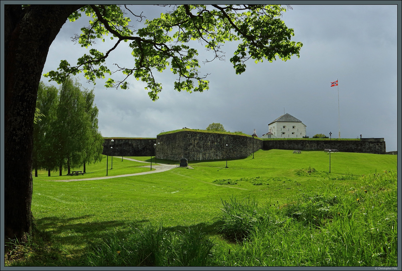Die Festung Kristiansten wurde im 17. Jahrhundert errichtet, um die Stadt Trondheim Richtung Osten zu schtzen. Heute ist die Anlage ein Museum. (26.05.2023)