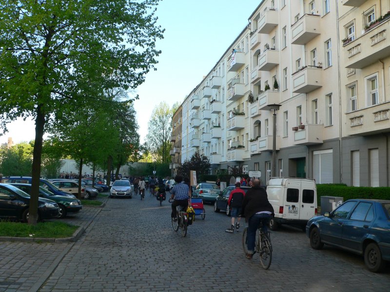 Beermannstrae in Berlin. Diese vier Wohnhuser sollen der A100 weichen. 19.4.2009