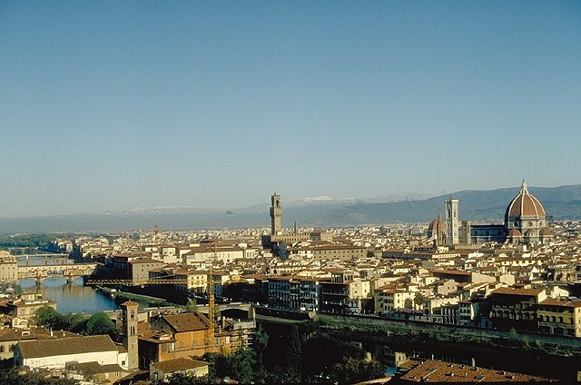 Blick auf Florenz vom Piazza Michelangelo. Ostern 1996
