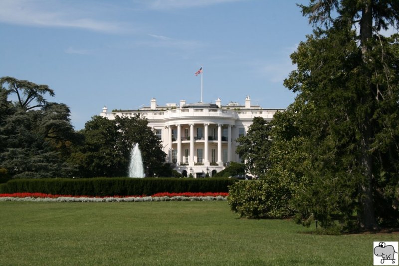 Blick auf die Rckseite des Weien Haus, den Amtssitz des amerikanischen Prsidenten. Aufgenommen wurde das Foto am 21. September 2008.