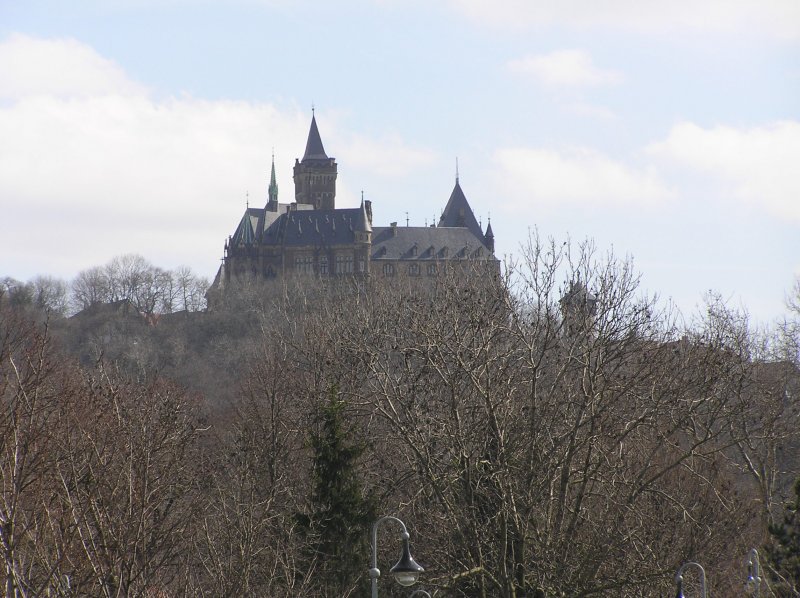 Das Schloss in Wernigerode. Vom Bahnhof aus fotografiert.