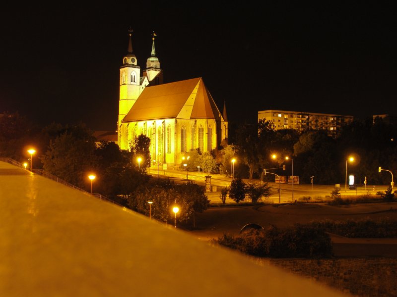 Die Johanniskirche in Magdeburg, fotografiert von der Strombrcke am 15.08.2009.