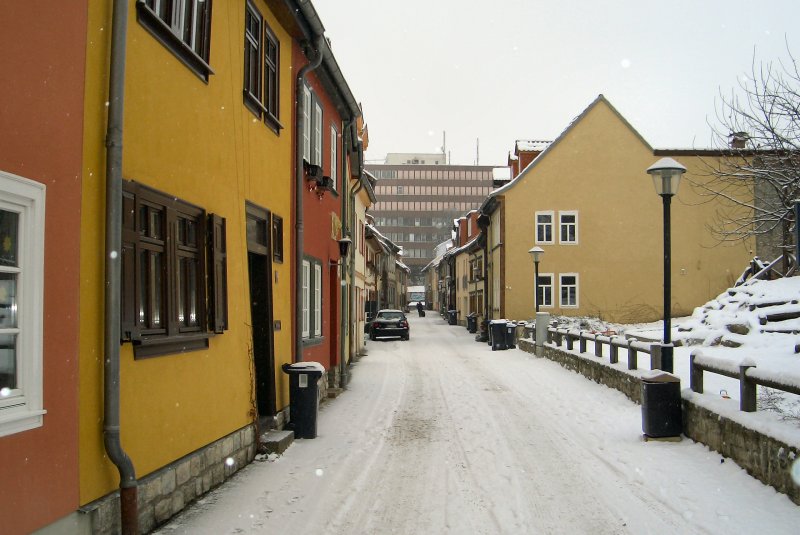 ERFURT, Gasse zur Andreasstrasse im Winter, 8. 3. 2005