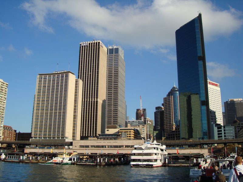 Hafen und Wolkenkratzer in Sydney,15.07.2008