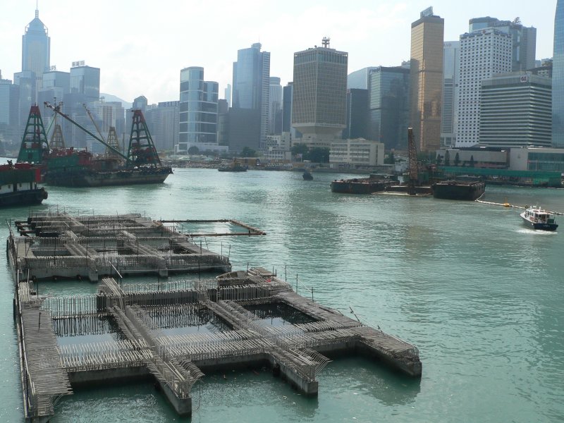 Landgewinnung in Hong Kong Island. 09/2007