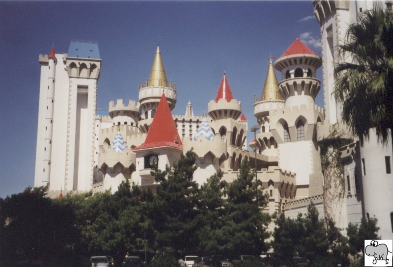 Blick auf das Hotel Excalibur am Las Vegas Strip. Die