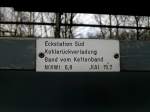 Eine altes Bezeichnungsschild auf dem Gelnde der (als Industriedenkmal zugnglichen) ehemaligen Kokerei Hansa in Dortmund-Huckarde am 25.01.2011.
