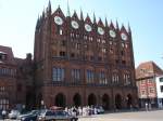 Hansestadt Stralsund,  sehenswertes Rathaus in norddeutscher Backsteinarchitektur, seit 2002 UNESCO-Welterbe, Juli 2006
