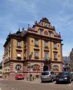 Herbolzheim, das Rathaus der ca.10.000 Einwohner zhlenden Stadt in der Rheinebene, Juni 2013
