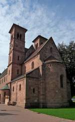 Klosterreichenbach, der Ostchor der romanischen Klosterkirche mit den beiden Trmen, die Benediktiner grndeten das Kloster 1082, 1085 bauten sie die erste Kirche, Sept.2011