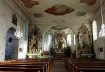 St.Mrgen, die barocke Klosterkirche, erbaut 1716-25, die Innenausstattung stammt grtenteils vom berhmten Schwarzwaldschitzer und Bildhauer Matthias Faller(1707-91), Jan.2012 