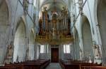 Salem, Blick zur Orgelempore im Salemer Mnster, das klassizistische Gehuse stammt von Johann Georg Dirr, Aug.2012