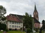 Oberharmersbach im mittleren Schwarzwald, die Pfarrkirche St.Gallus, 1839-46 im neuromanischen Stil erbaut, Turm 63m hoch, zhlt mit Platz fr 2000 Besuchern zu den grten Kirchenbauten im Erzbistum