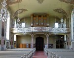 Hofweier, Blick zur Orgelempore in der St.Gallus-Kirche, Mai 2016