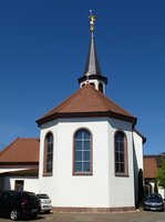 Rheinhausen, die Kirche St.Michael der Priesterbruderschaft St.Pius X., steht im Ortsteil Niederhausen, Mai 2016