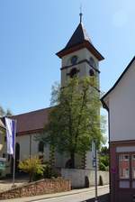 Malterdingen, die evangelische Jakobskirche von 1517, April 2017