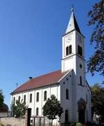 Mengen im Markgrflerland, die evangelische Kirche, 1836-41 im Stil des Klassizismus erbaut vom Weinbrennerschler Hans Voss, Juni 2021