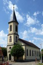 Algolsheim im Oberelsa, die evangelische Kirche, Juni 2017