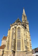 Thann, Blick auf den Ostchor des gotischen Mnsters St.Theobald, Sept.2016