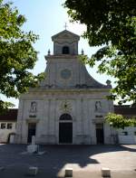 Mariastein, Fassade der 1648-55 erbauten Benediktiner-Klosterkirche, Juli 2013