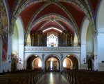 Bled, Blick zur Orgelempore in der Kirche St.Martin, Juni 2016
