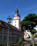 Ettlingen, Blick zum Rathausturm, Aug.2015