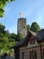 Laufenburg, der Bergfried der ehemaligen Burg Laufenburg, aus der Zeit um 1180, Juli 2015