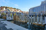 Der moderne Brunnen auf dem Praa Martim Moniz in Lissabon.