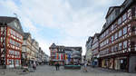 Der Marktplatz im historischen Stadtkern von Herborn.