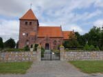 Tagerup, evangelische Kirche, romanische Backsteinkirche, erbaut um 1220 (18.07.2021)