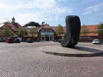 Ribe, Skulptur vor dem Wikinger Museum am Odins Plads (09.06.2018)