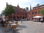 Ribe, Det gamle Radhus am Von Stockens Plads, erbaut 1496, seit 1708 Rathaus (09.06.2018)