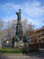 Freiburg im Breisgau,  das Siegesdenkmal, 1876 im Beisein von Kaiser Wilhelm und Bismark eingeweiht, erinnert an den Sieg gegen Frankreich 1871,  April 2010