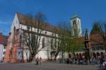 Freiburg im Breisgau, die katholische St.Martin-Kirche auf dem Rathausplatz stammt von 1262, Mrz 2012
