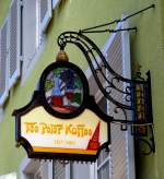 Freiburg,  Tee Peter , Feinkostgeschft in der Altstadt, seit 1883, Mai 2015