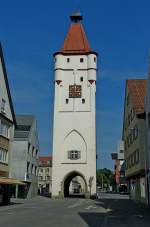 Biberach an der Ri, das Ulmer Tor von 1365, einzig erhaltenes Stadttor, Aug.2012