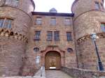 Zugang zur Burgruine Wertheim, der grten und schnsten Burgruine Deutschlands aus dem 12.