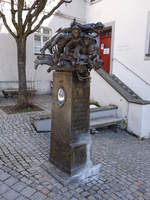 Wangen im Allgu, Skulptur verdruckter Allguer von Johann Michael Neustifter (20.02.2021)