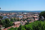 Bamberg, Blick auf die Stadt vom Michelsberg ber die Regnitz.