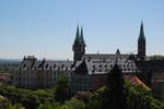 Bamberg, Blick von der Benediktinerabtei auf dem Michelsberg ber die Domschule auf den Kaiserdom St.