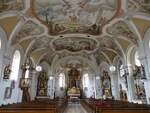 Saaldorf, neubarocker Innenraum der Pfarrkirche St.