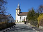 Evangelische Schlosskirche Hassenberg, erbaut 1690 (07.04.2018)