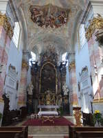 Eschenlohe, barocker Hochaltar in der Pfarrkirche St.